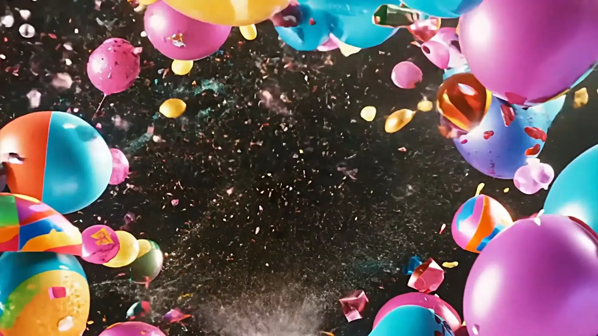 Colorful Balloon Explosion Transition for Birthday Videos